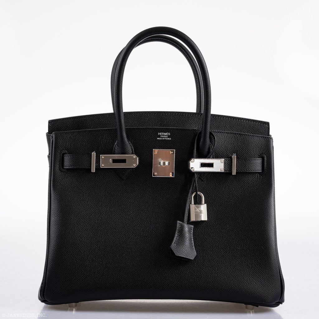 Hermes Birkin 30 Black Epsom Palladium Hardware