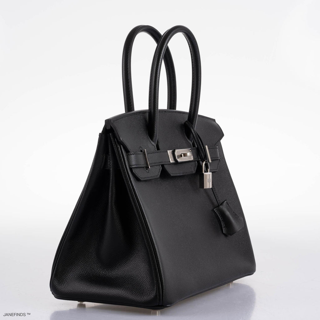 Hermes Birkin 30 Black Epsom with Palladium Hardware