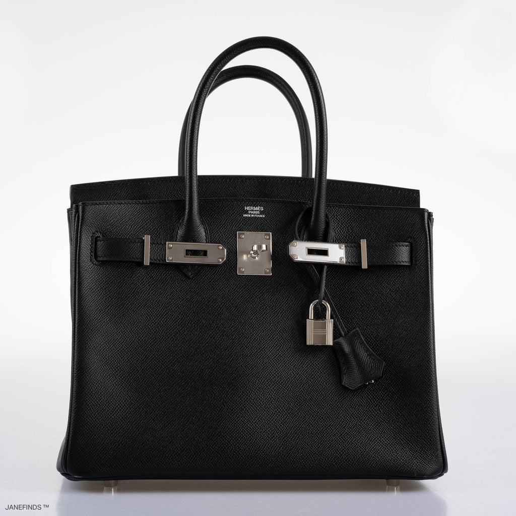 Hermes Birkin 30 Black Epsom with Palladium Hardware