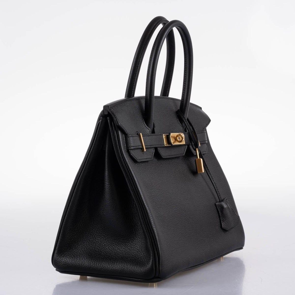 Hermes Birkin 30 Black Navillo Taurillon Leather Gold Hardware