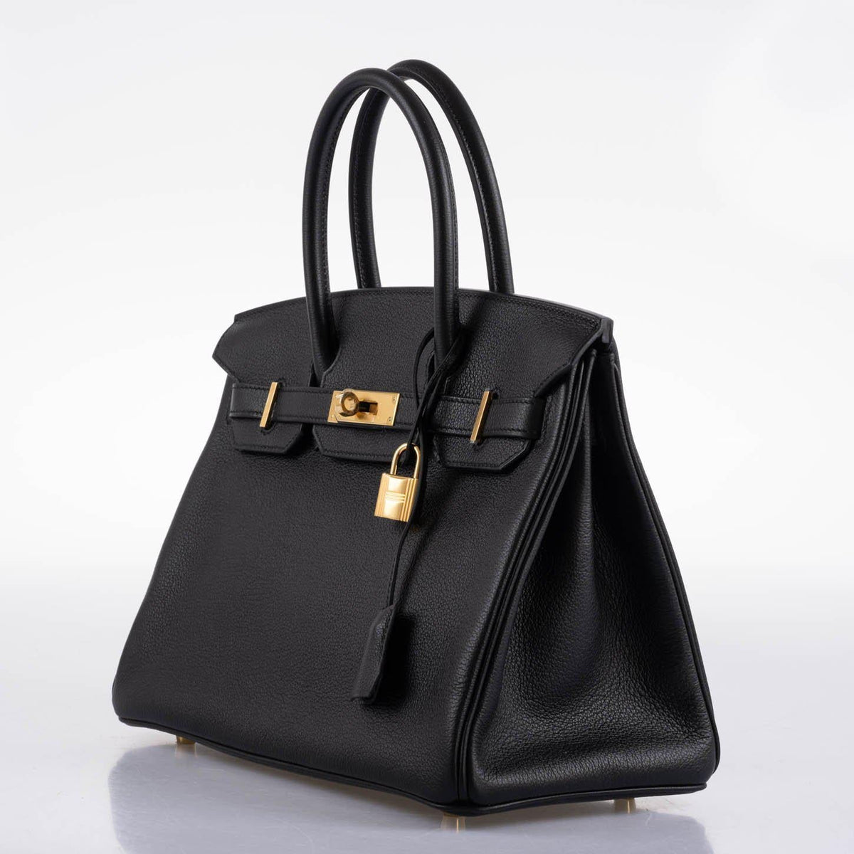 Hermes Birkin 30 Black Navillo Taurillon Leather Gold Hardware