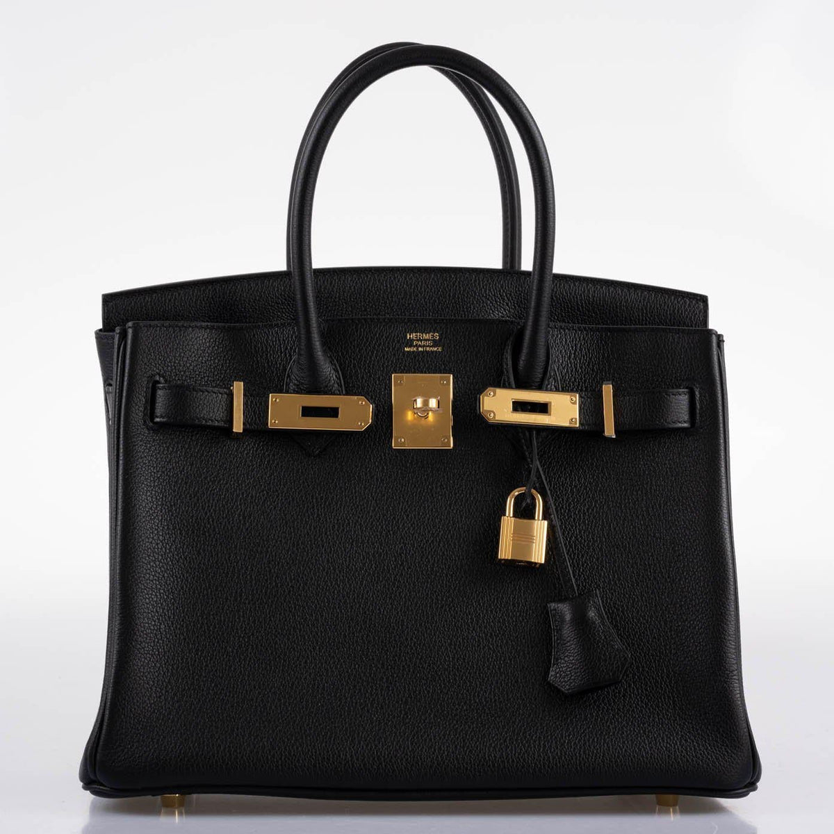 Hermes Birkin 30 Black Navillo Taurillon Leather Gold Hardware