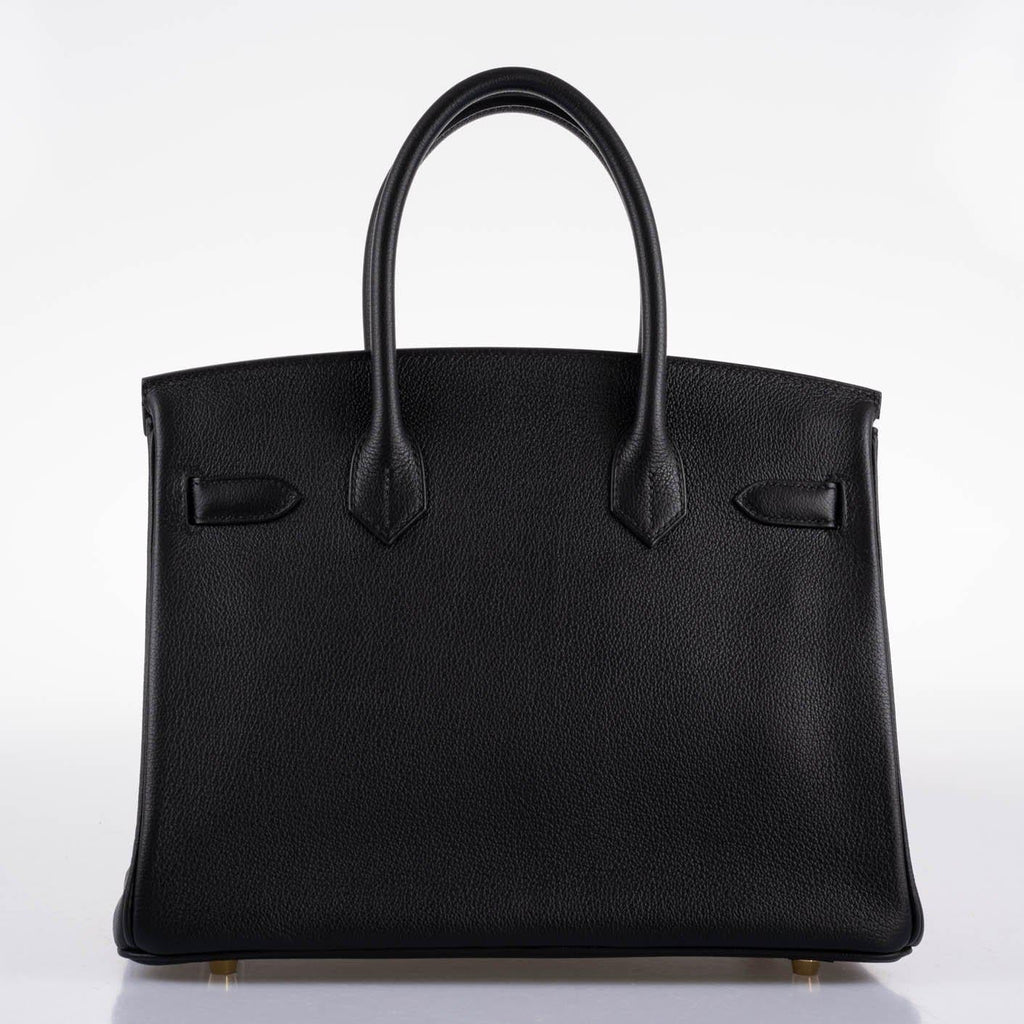 Hermes Birkin 30 Black Navillo Taurillon Leather Gold Hardware