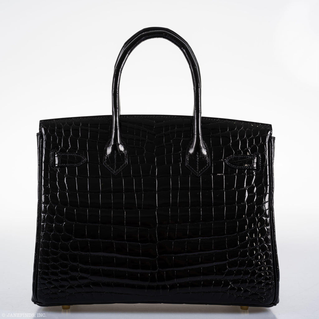 Hermes Birkin 30 Black Nilo Crocodile Gold Hardware