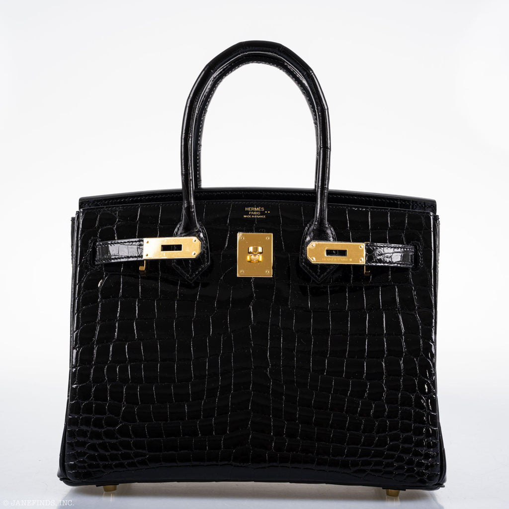 Hermes Birkin 30 Black Nilo Crocodile Gold Hardware