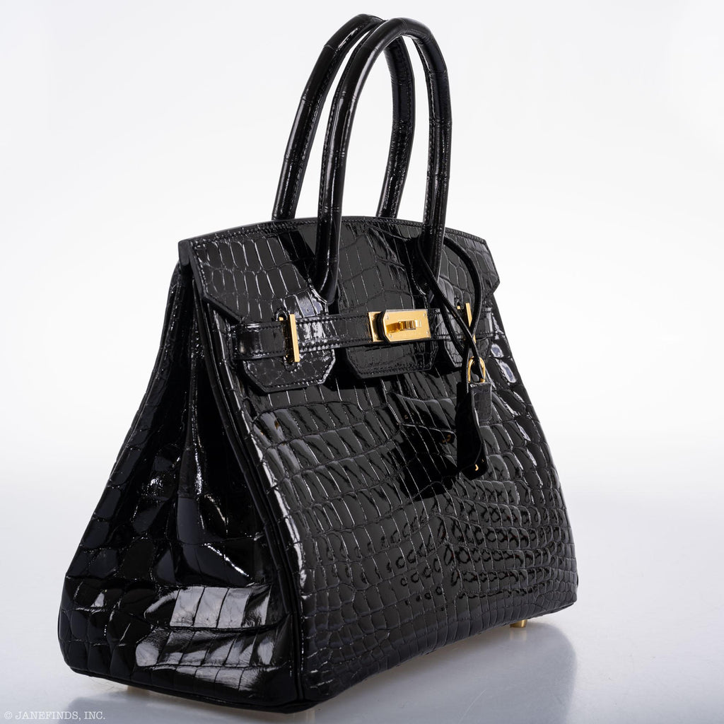 Hermes Birkin 30 Black Nilo Crocodile Gold Hardware