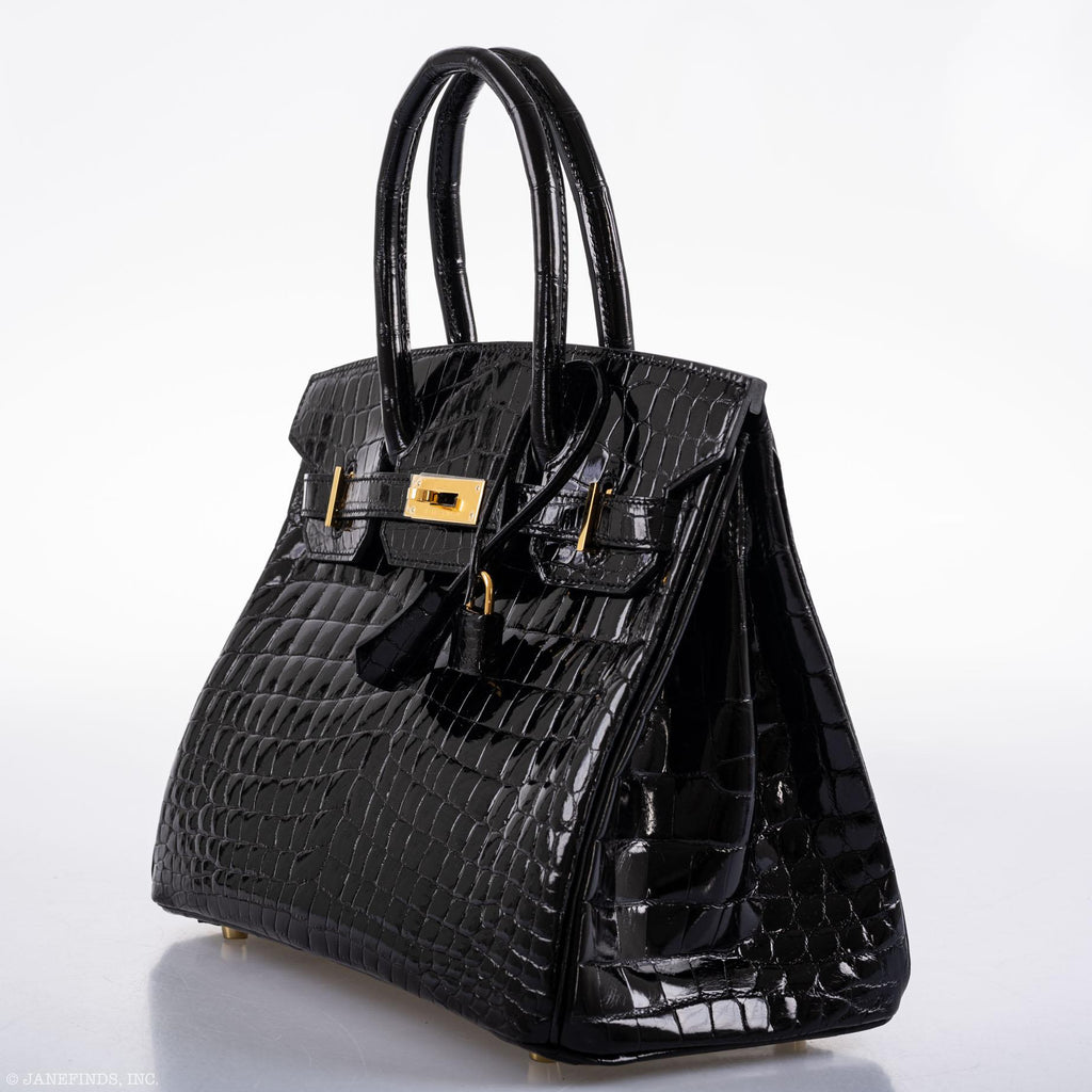 Hermes Birkin 30 Black Nilo Crocodile Gold Hardware