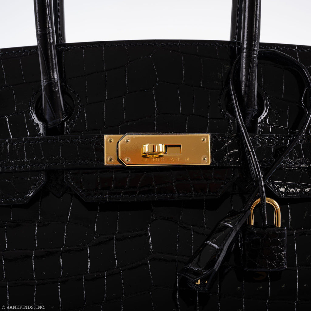 Hermes Birkin 30 Black Nilo Crocodile Gold Hardware