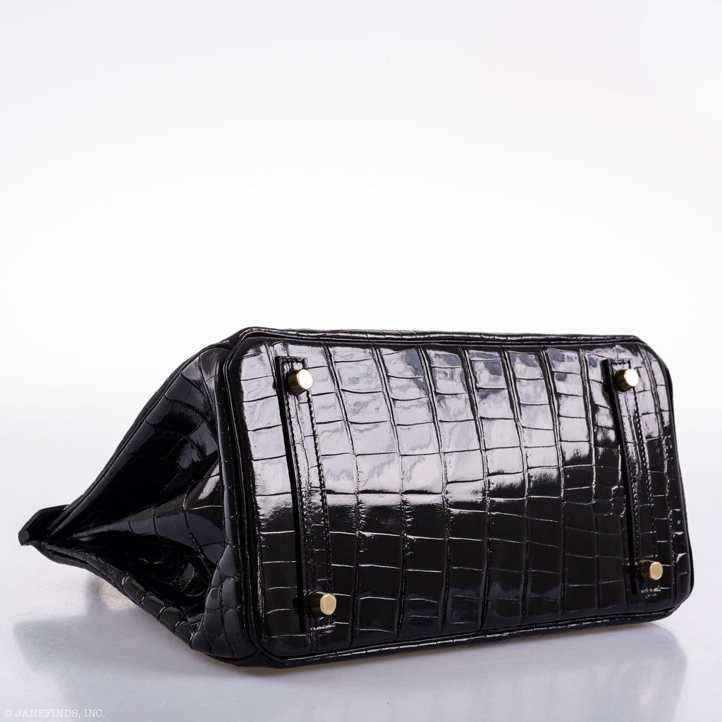Hermes Birkin 30 Black Nilo Crocodile Gold Hardware