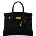 Hermes Birkin 30 Black Nilo Crocodile Gold Hardware
