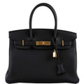 Hermes Birkin 30 Black Togo Gold Hardware