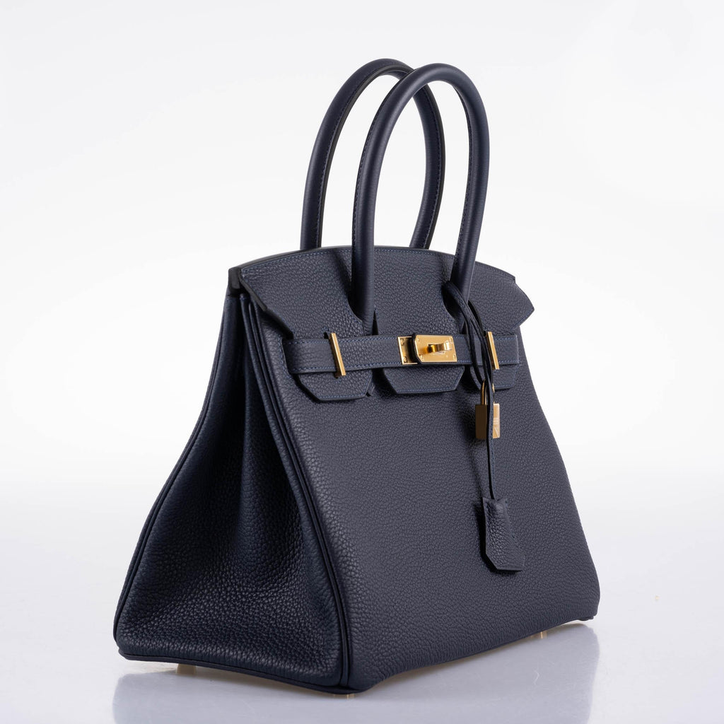 Hermes Birkin 30 Bleu (Blue) Nuit Togo with Gold Hardware