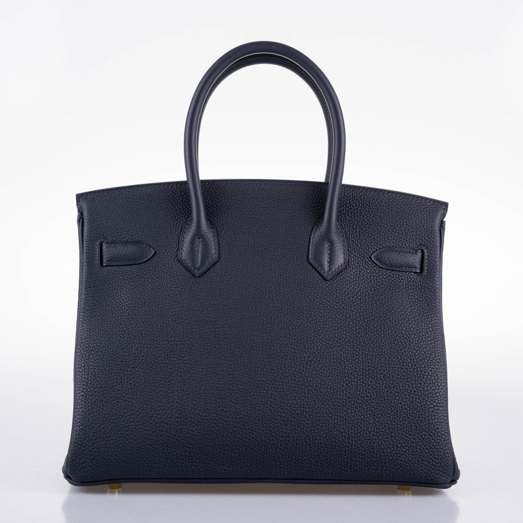 Hermes Birkin 30 Bleu (Blue) Nuit Togo with Gold Hardware