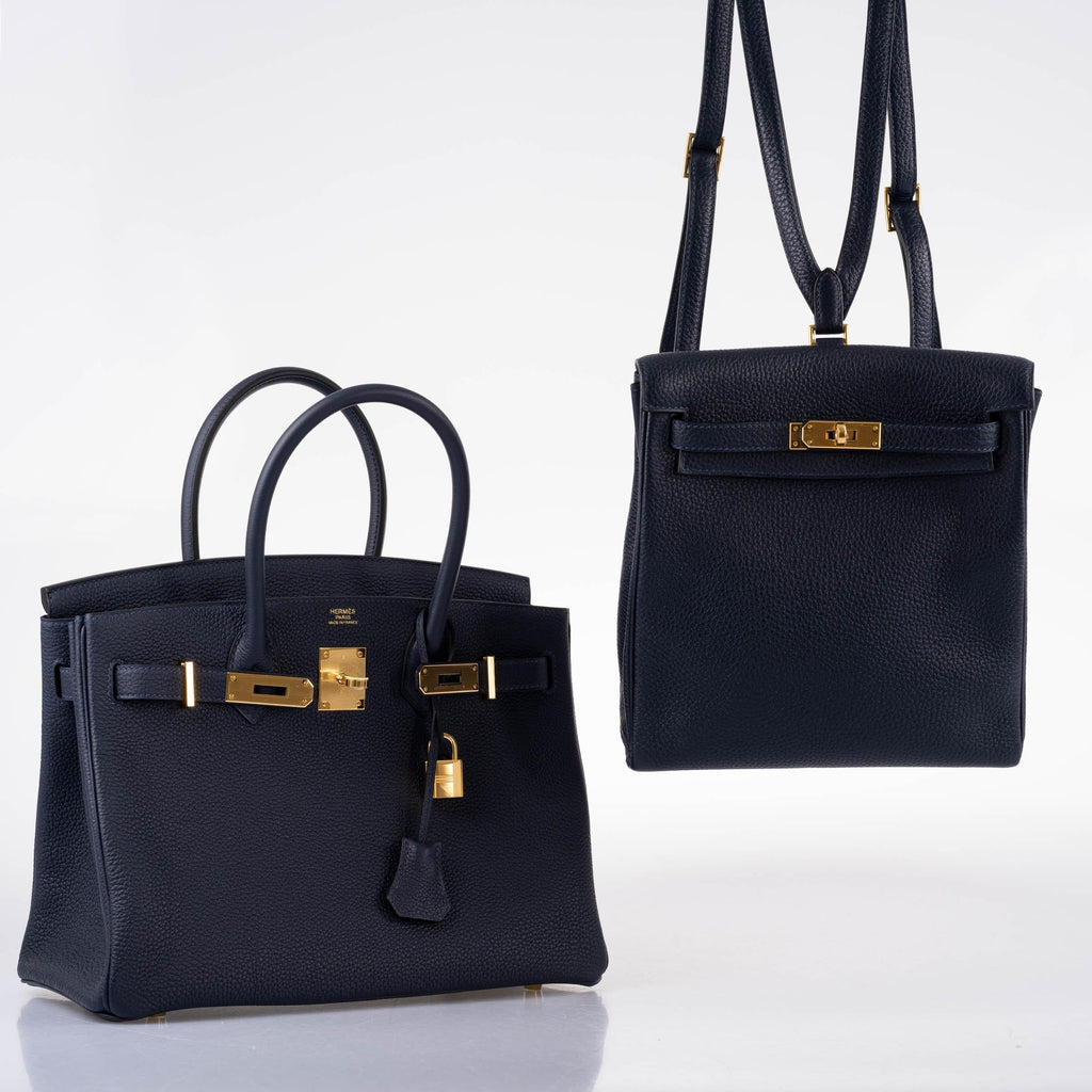 Hermes Birkin 30 Bleu (Blue) Nuit Togo with Gold Hardware