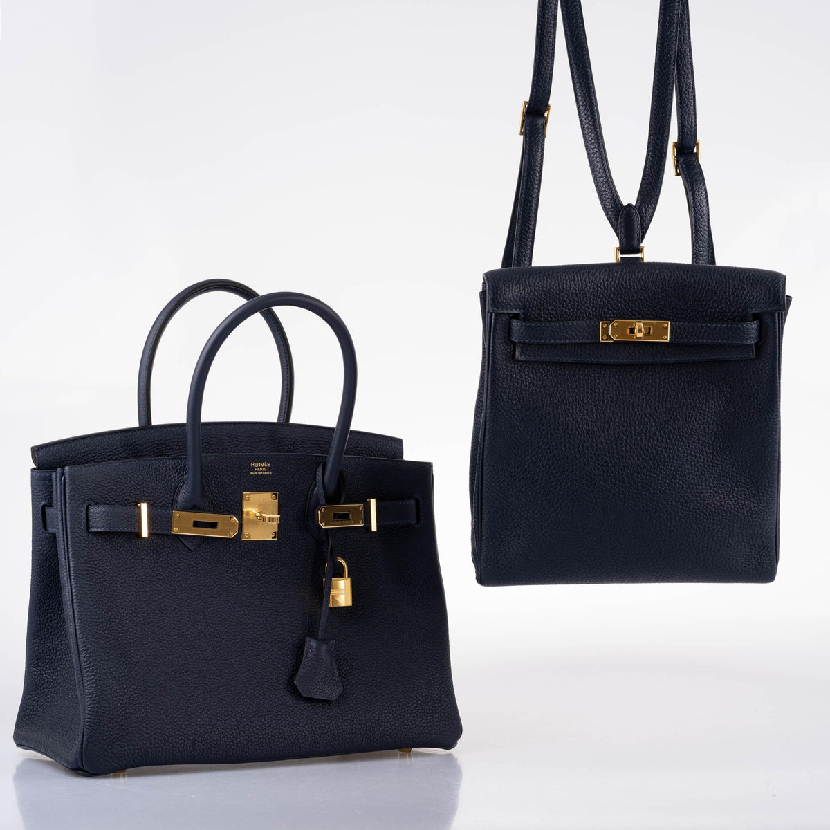 Hermes Birkin 30 Bleu (Blue) Nuit Togo with Gold Hardware