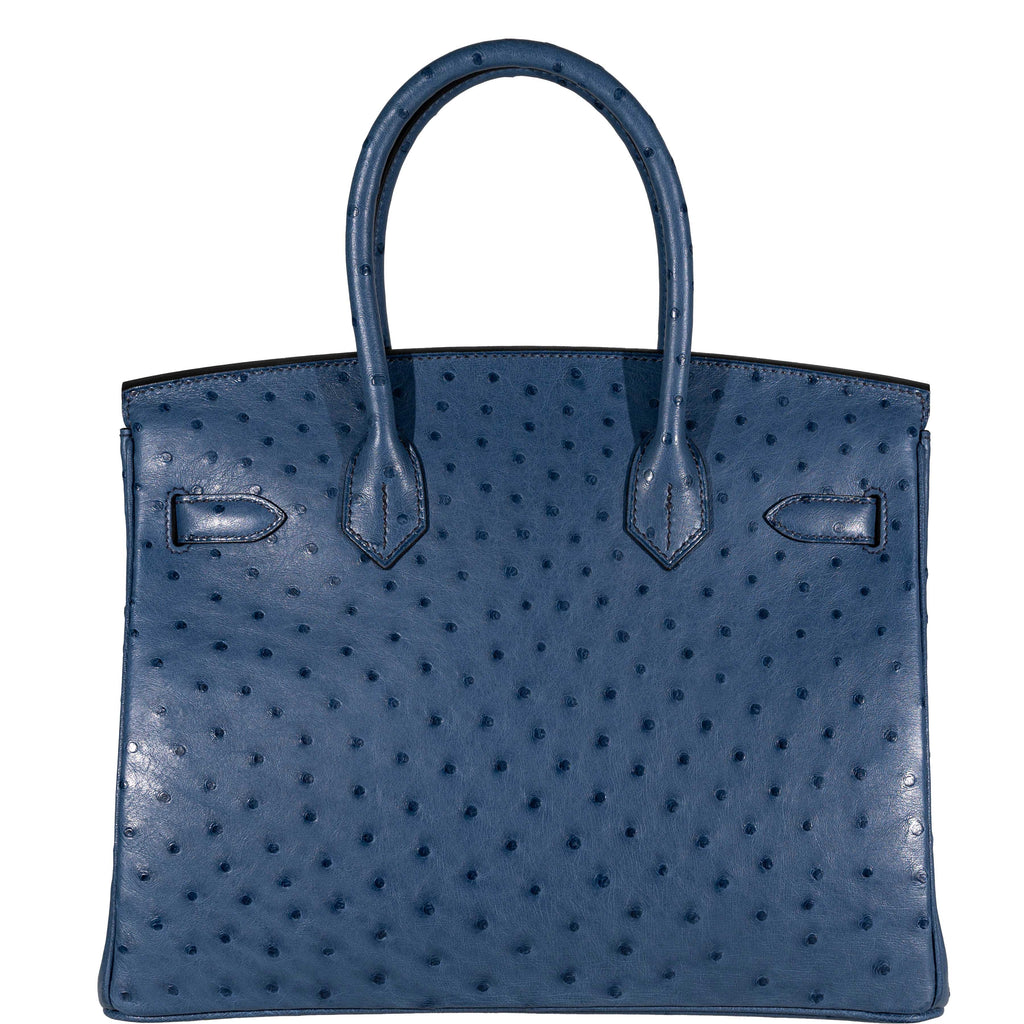 Hermes Birkin 30 Blue Roi Ostrich Gold Hardware