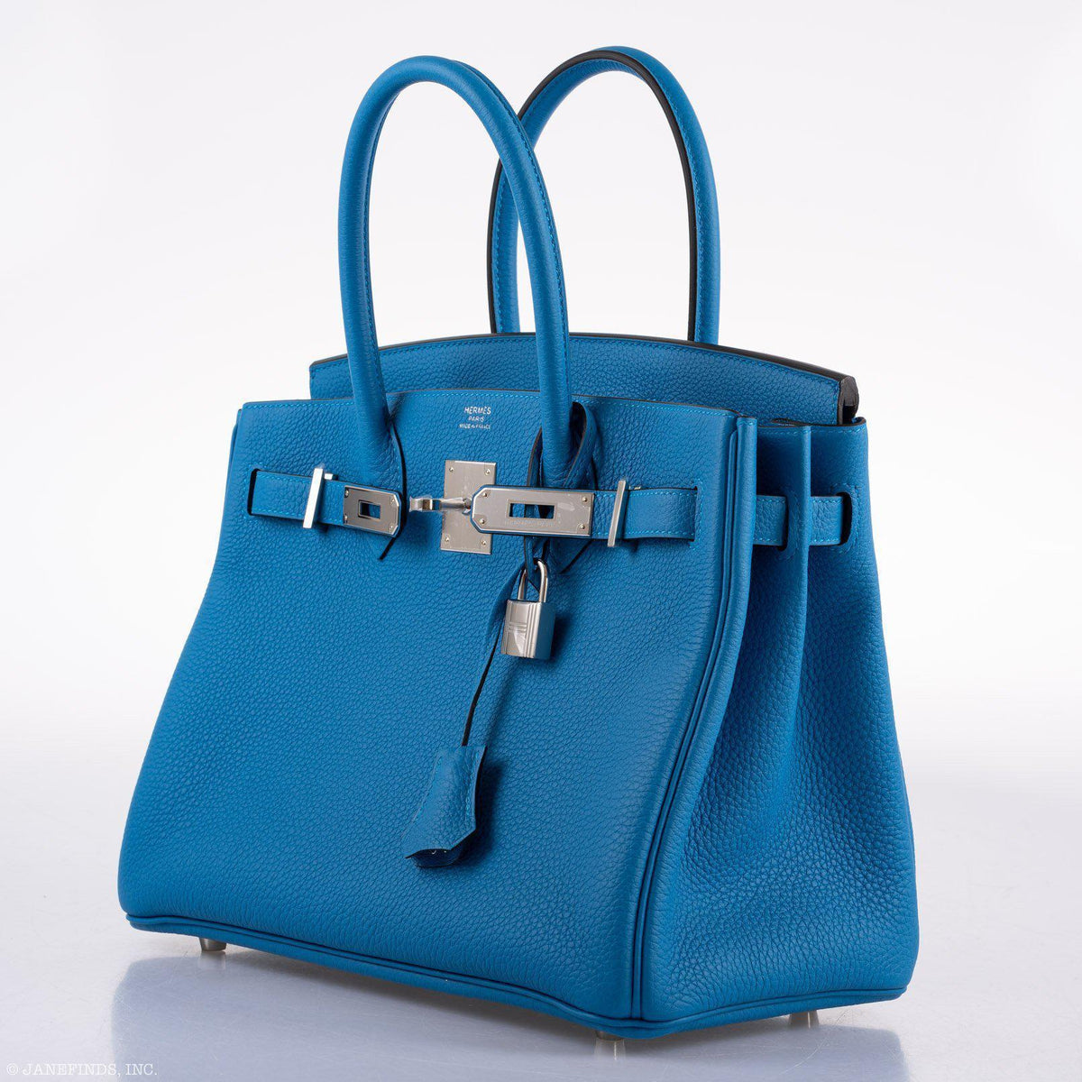 Hermes Birkin 30 Blue Zanzibar Togo with Palladium Hardware