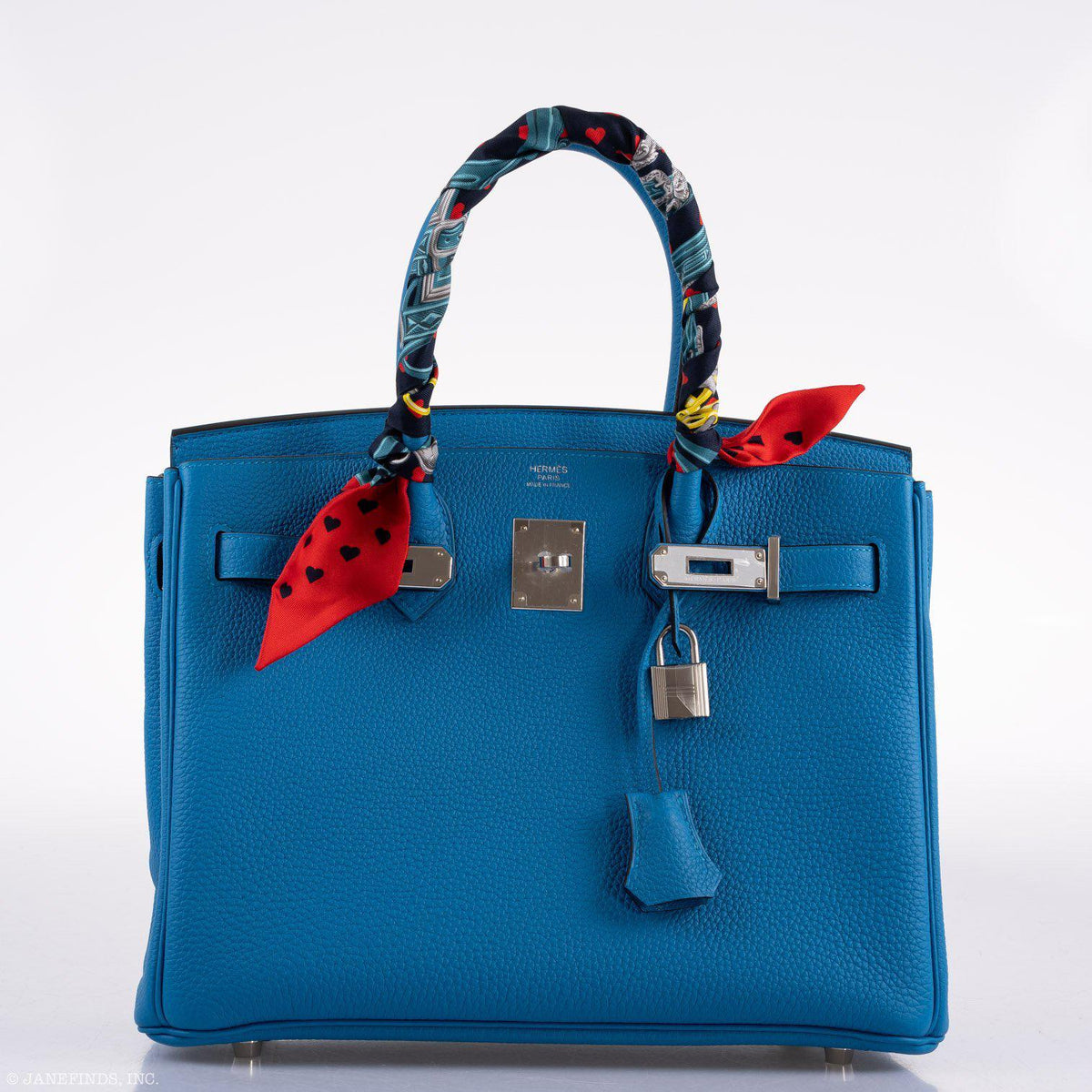 Hermes Birkin 30 Blue Zanzibar Togo with Palladium Hardware