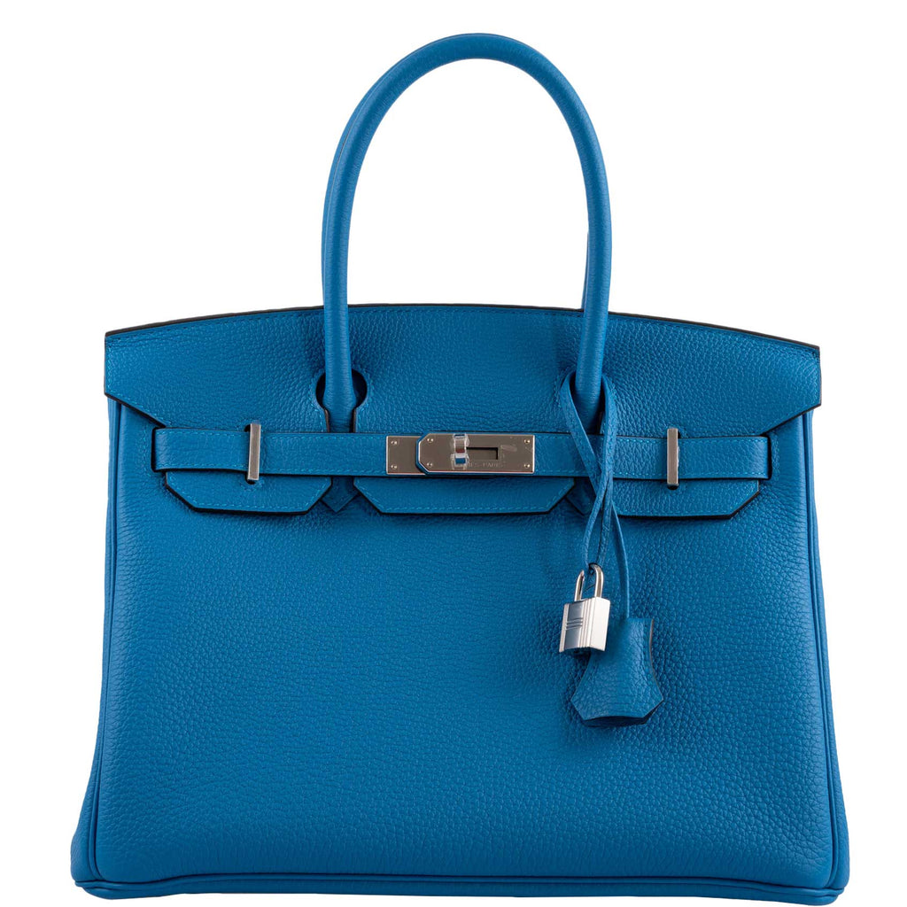 Hermes Birkin 30 Blue Zanzibar Togo with Palladium Hardware