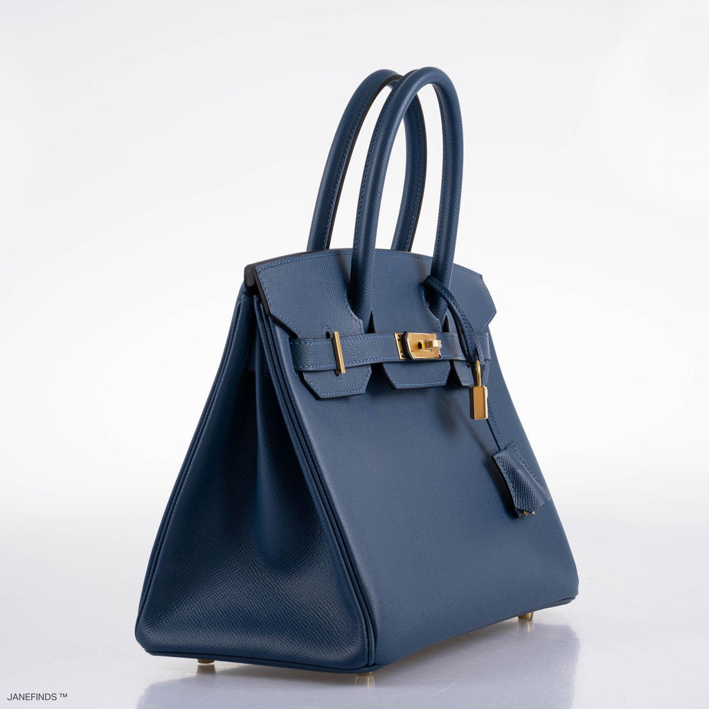 Hermes Birkin 30 Deep Blue Epsom with Gold Hardware