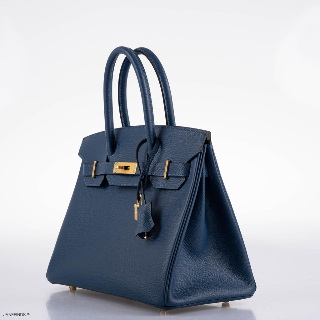 Hermes Birkin 30 Deep Blue Epsom with Gold Hardware