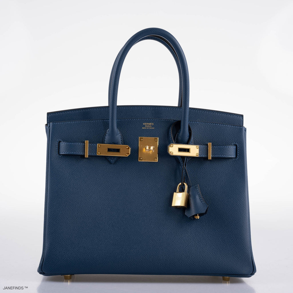 Hermes Birkin 30 Deep Blue Epsom with Gold Hardware