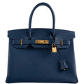 Hermes Birkin 30 Deep Blue Epsom with Gold Hardware