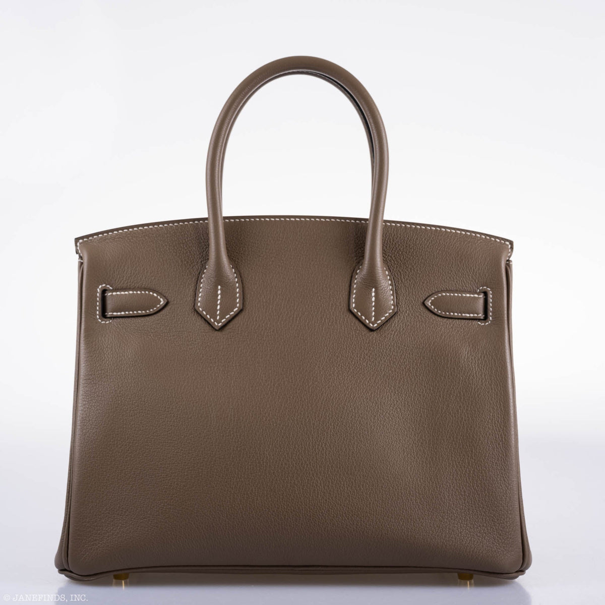 Hermes Birkin 30 Etoupe Navillo leather Gold Hardware