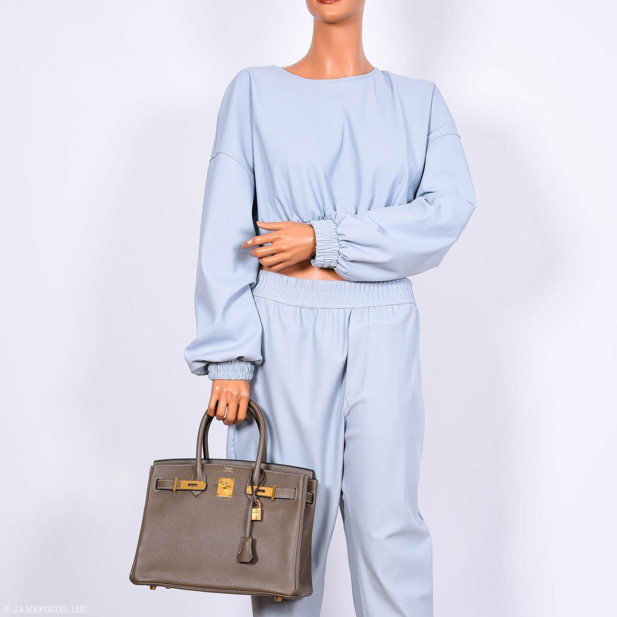 Hermes Birkin 30 Etoupe Navillo leather Gold Hardware