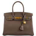 Hermes Birkin 30 Etoupe Navillo leather Gold Hardware