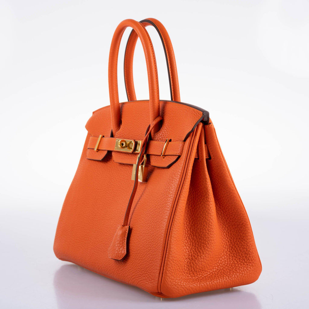Hermes Birkin 30 Feu Togo Gold Hardware