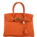 Hermes Birkin 30 Feu Togo Gold Hardware