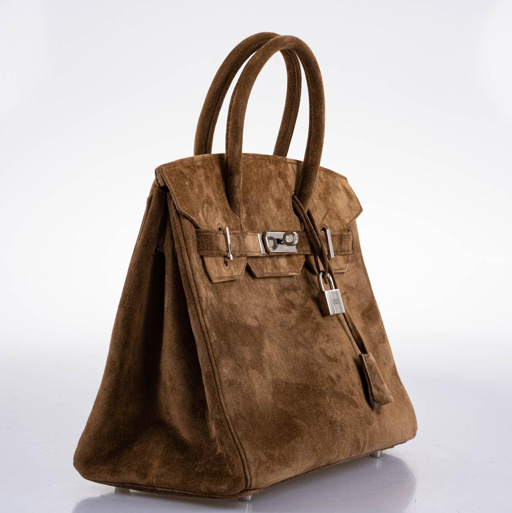 Hermes Birkin 30 Gold Veau Doblis Suede Palladium Hardware
