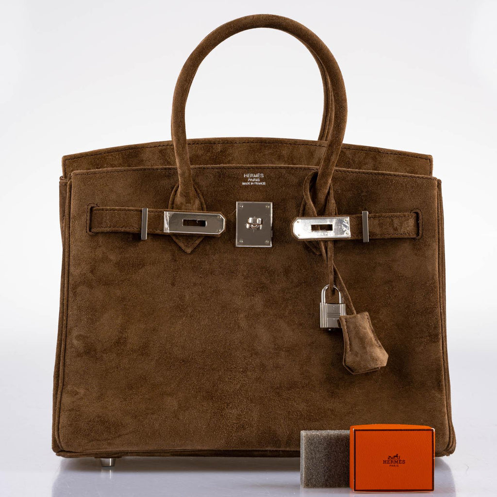 Hermes Birkin 30 Gold Veau Doblis Suede Palladium Hardware