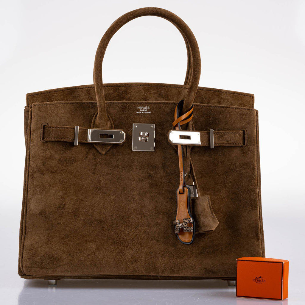 Hermes Birkin 30 Gold Veau Doblis Suede Palladium Hardware