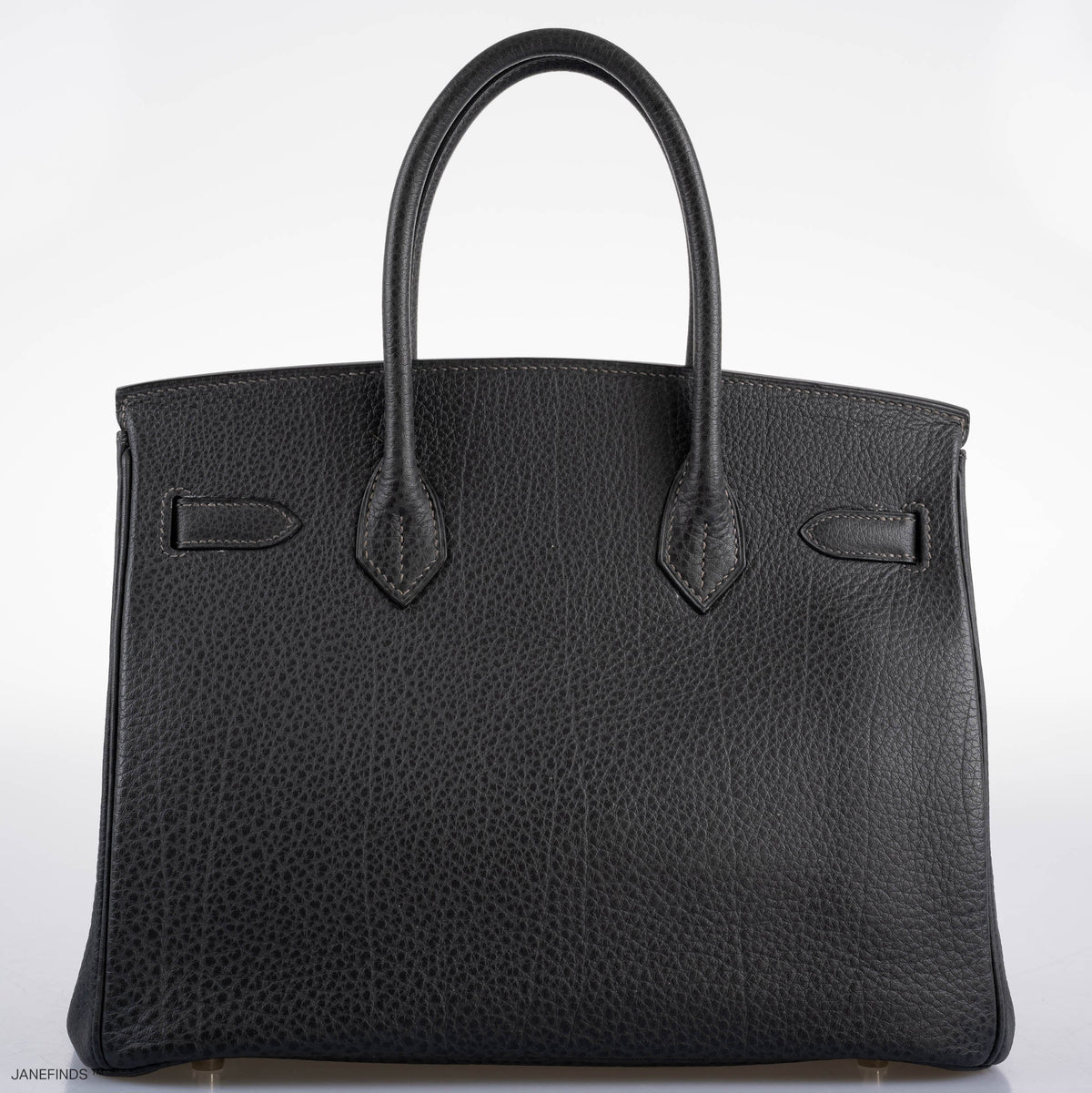 Hermes Birkin 30 Graphite Buffalo with Palladium Hardware