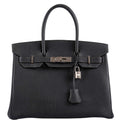 Hermes Birkin 30 Graphite Buffalo with Palladium Hardware