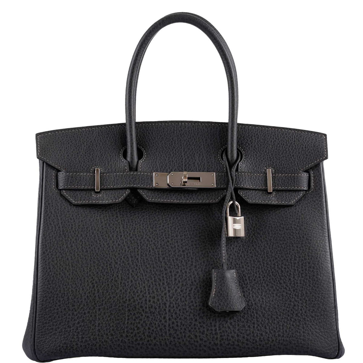 Hermes Birkin 30 Graphite Buffalo with Palladium Hardware