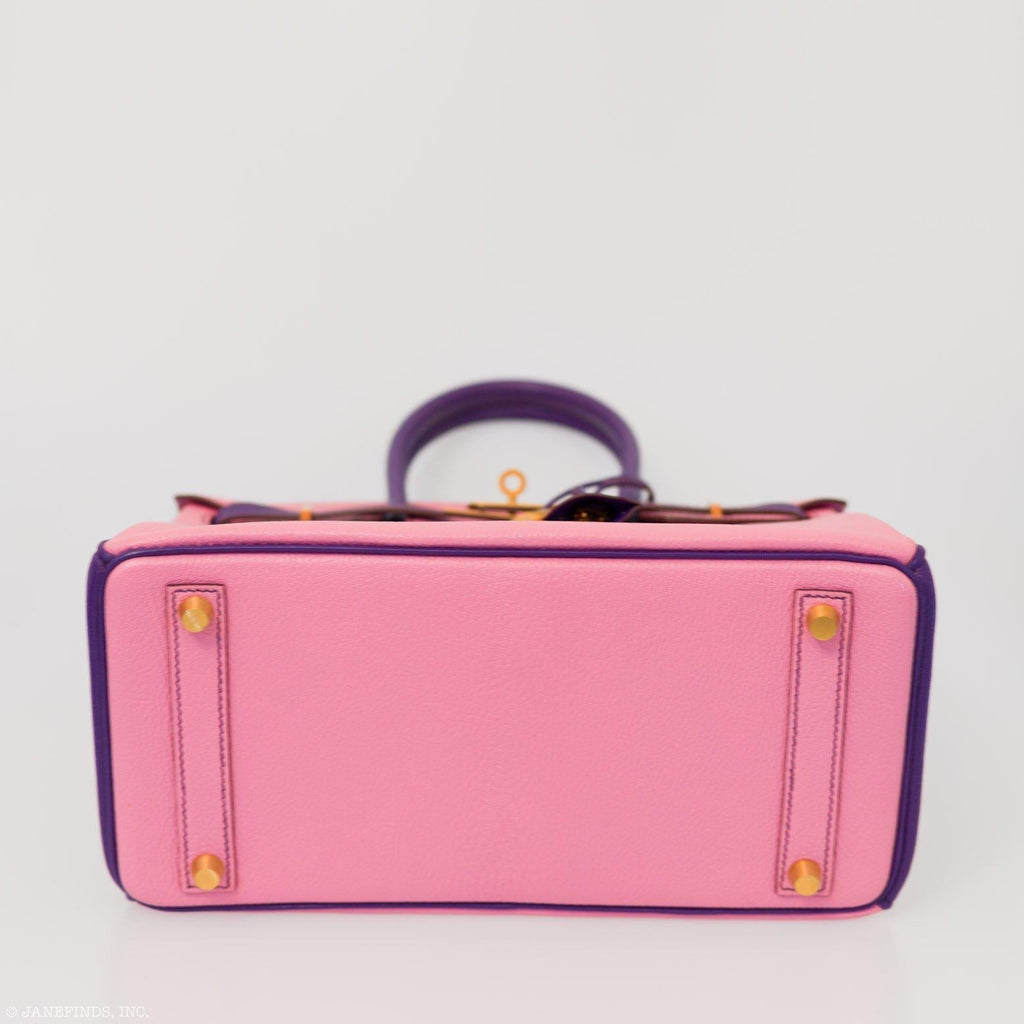 Hermes Birkin 30 HSS Rose Confetti & Anemone Chevre leather Brushed Gold Hardware