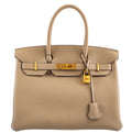 Hermes Birkin 30 HSS Trench & Craie Piping Togo Brushed Gold Hardware