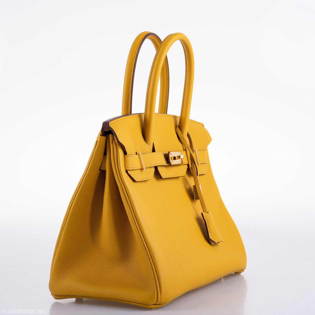 Hermes Birkin 30 Jaune Ambre Togo Gold Hardware