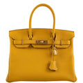 Hermes Birkin 30 Jaune Ambre Togo Gold Hardware