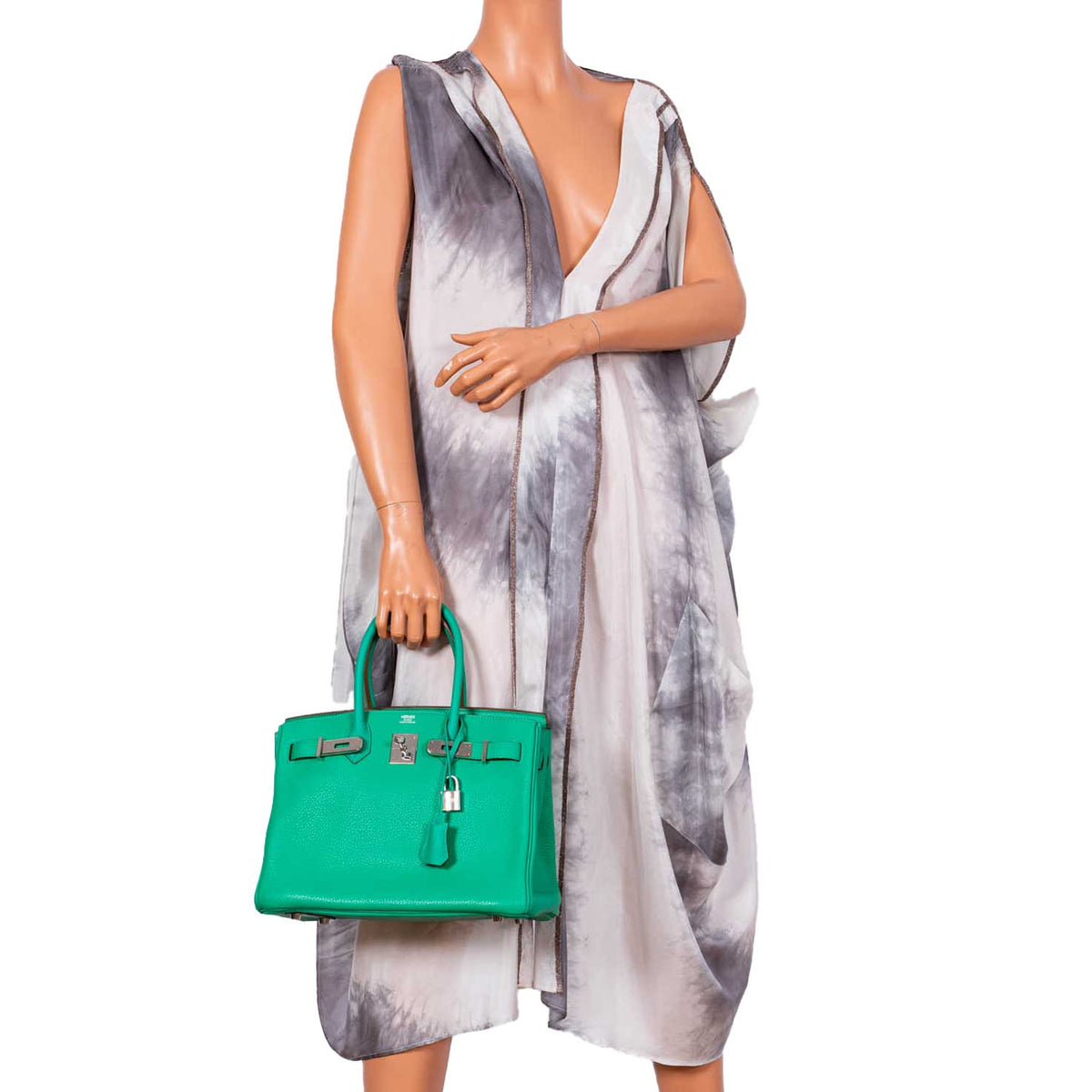 Hermes Birkin 30 Menthe Clemence with Palladium Hardware