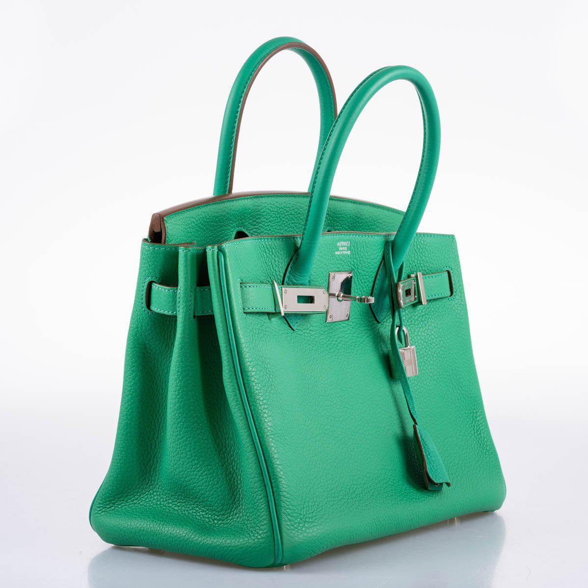 Hermes Birkin 30 Menthe Clemence with Palladium Hardware