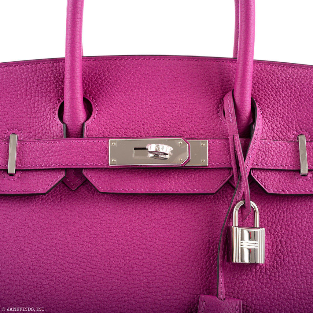 Hermes Birkin 30 Rose Pourpre Togo Palladium Hardware
