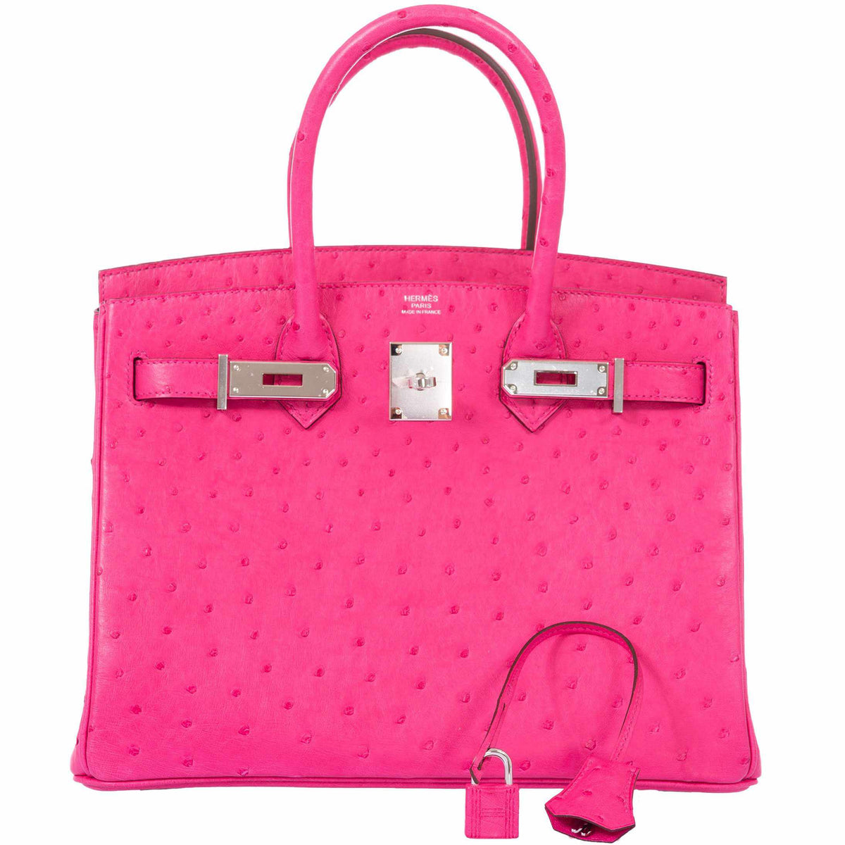 Hermes Birkin 30 Rose Tyrien Ostrich Palladium Hardware