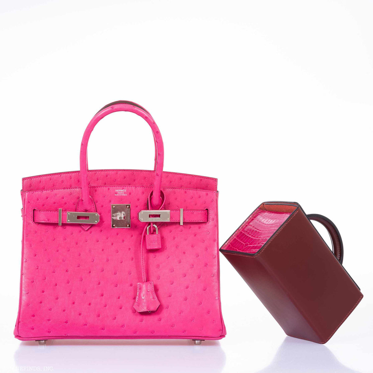 Hermes Birkin 30 Rose Tyrien Ostrich Palladium Hardware