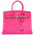 Hermes Birkin 30 Rose Tyrien Ostrich Palladium Hardware