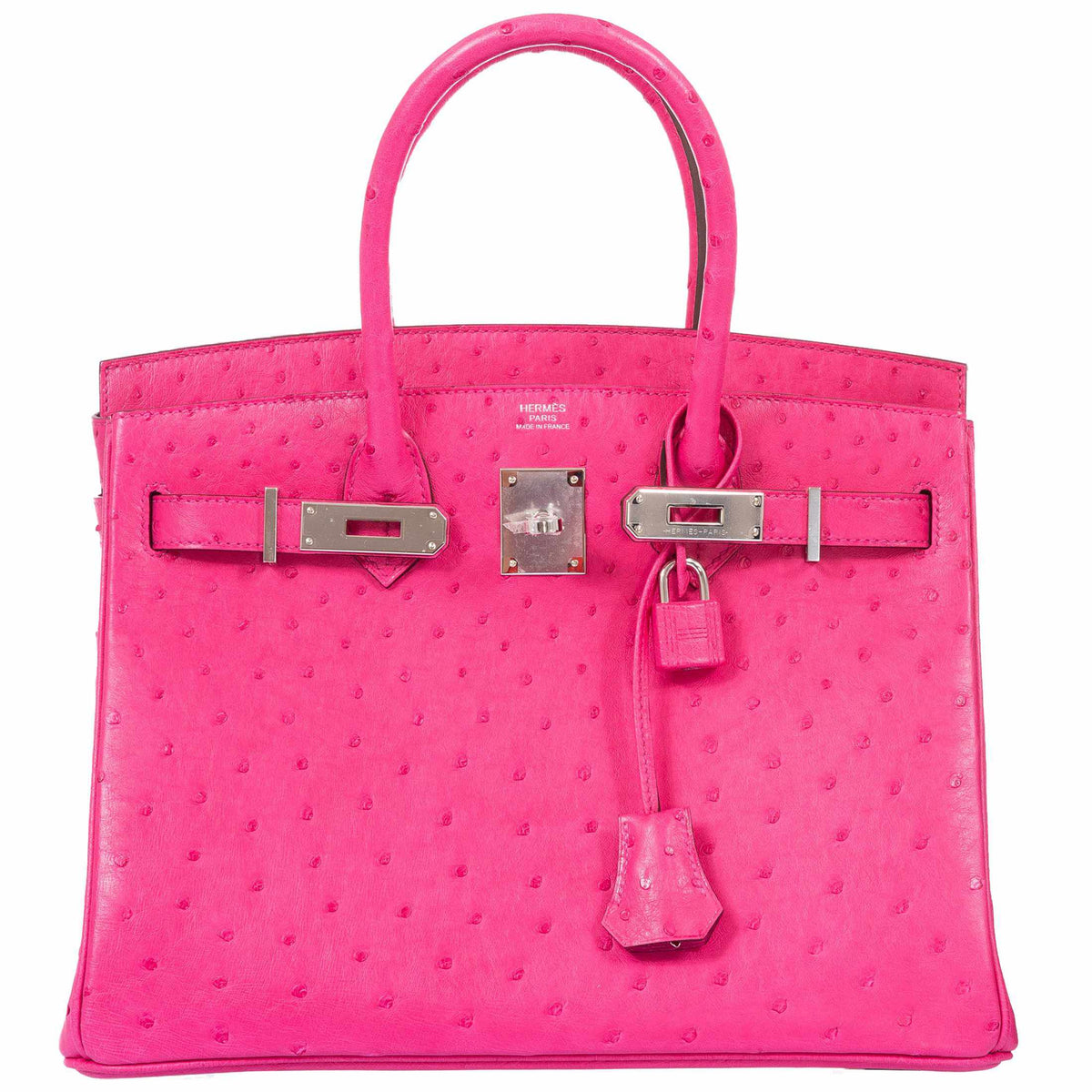 Hermes Birkin 30 Rose Tyrien Ostrich Palladium Hardware