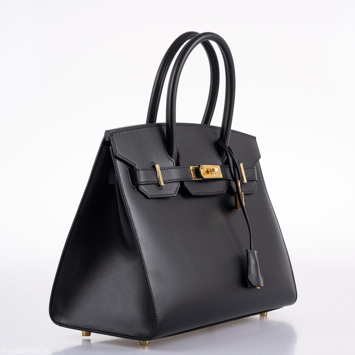 Hermes Birkin 30 Sellier Black Veau Monsieur Leather Gold Hardware